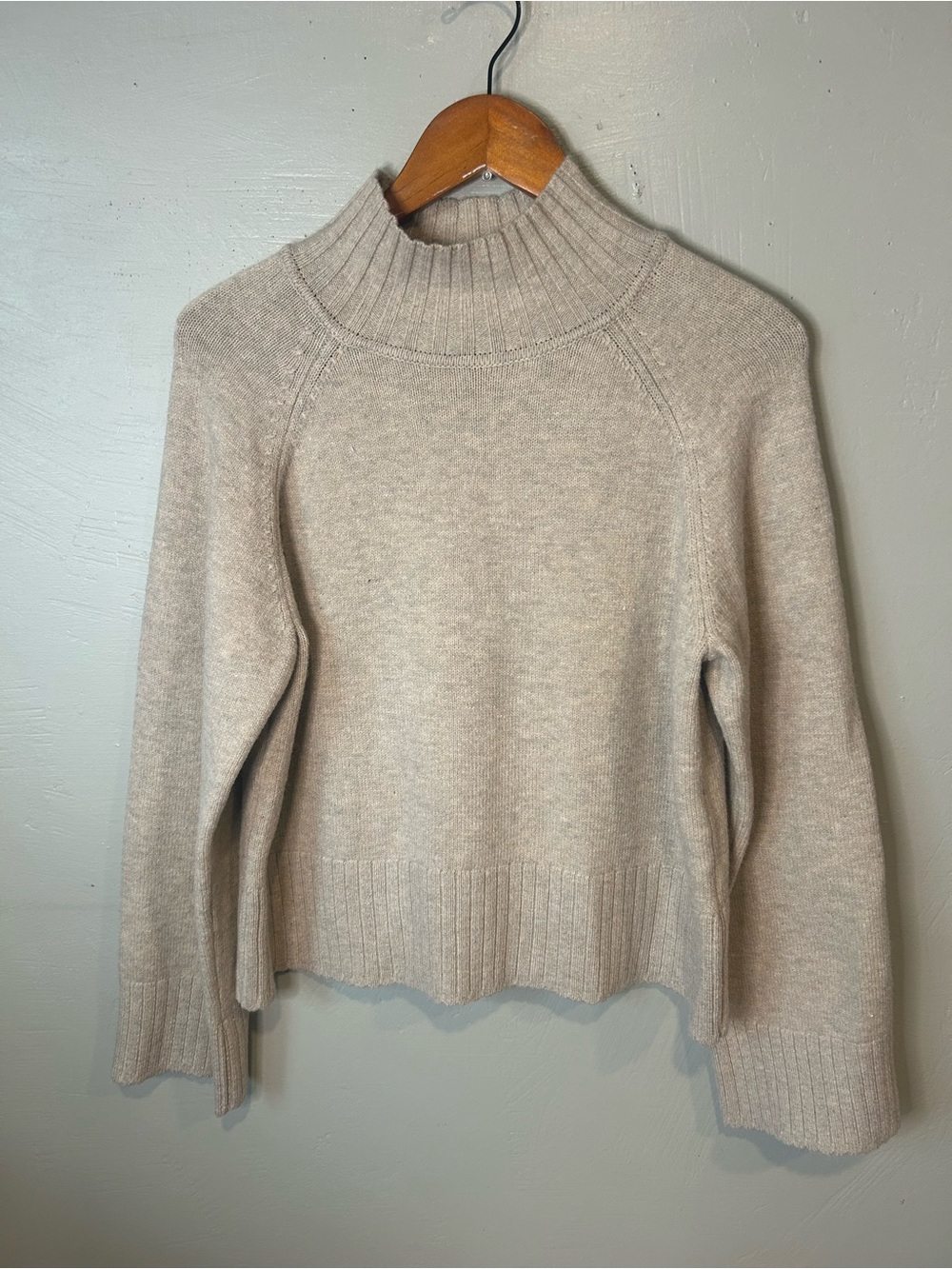 Cozy Women's Beige Mockneck Sweater
